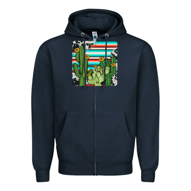 Cactus Cowhide Coaster Zipper Hoodie by JahusDesignShop | Teevron
