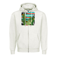 Oatmeal Heather cactus cowhide coaster Zipper Hoodie - JahusDesignShop