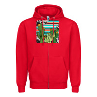Red cactus cowhide coaster Zipper Hoodie - JahusDesignShop
