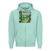 Seafoam cactus cowhide coaster Zipper Hoodie - JahusDesignShop