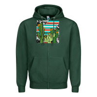 Sports Green cactus cowhide coaster Zipper Hoodie - JahusDesignShop