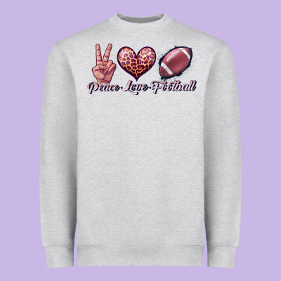 Peace Love Football Heavyweight Sweatshirt Designed By Jahusdesignshop