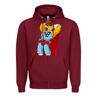 Burgundy The Simpsons duff beer Zipper Hoodie - artisFamous