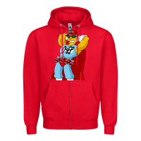 Red The Simpsons duff beer Zipper Hoodie - artisFamous