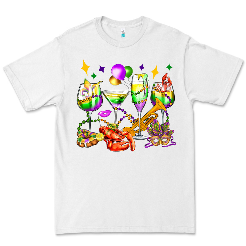 Mardi Gras Wine Glasses Olivia Premium Tee by OliviaCreatesArt | Teevron