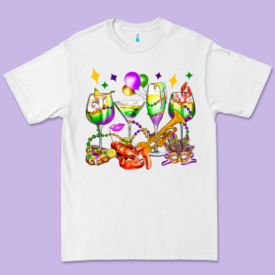 Mardi Gras Wine Glasses Olivia Premium Tee Designed By Oliviacreatesart