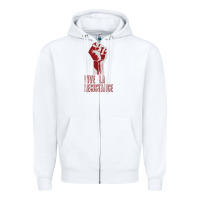 White Stephanie Miller Show Zipper Hoodie - artisFamous