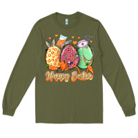 Army Green Happy Easter Eggs Nurse Long Sleeve Tee - LillyAllenDesigns