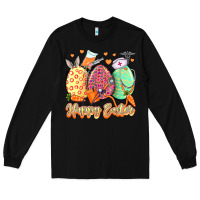 Black Happy Easter Eggs Nurse Long Sleeve Tee - LillyAllenDesigns