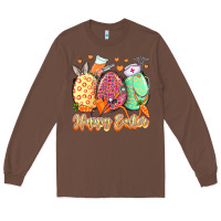 Chestnut Happy Easter Eggs Nurse Long Sleeve Tee - LillyAllenDesigns