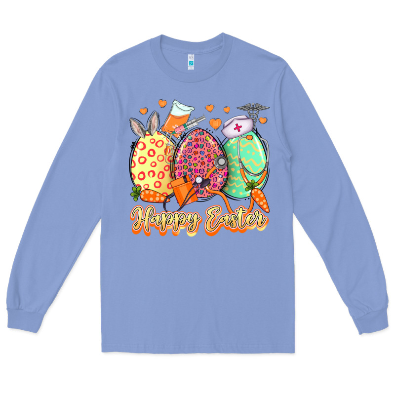 Happy Easter Eggs Nurse Long Sleeve Tee by LillyAllenDesigns | Teevron