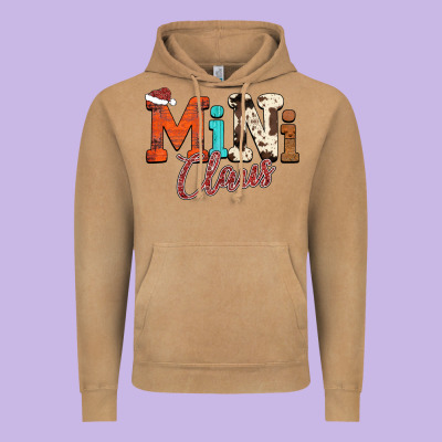Mini Claus Vintage Hoodie Designed By Cowhidedigitalart