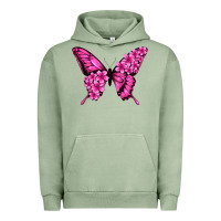 Pigment Oil Green floral pink butterfly Urban Hoodie - Jasminsmagicworld