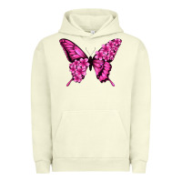 Floral Pink Butterfly Urban Hoodie | Teevron