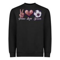 Black peace love soccer Heavyweight Sweatshirt - JahusDesignShop