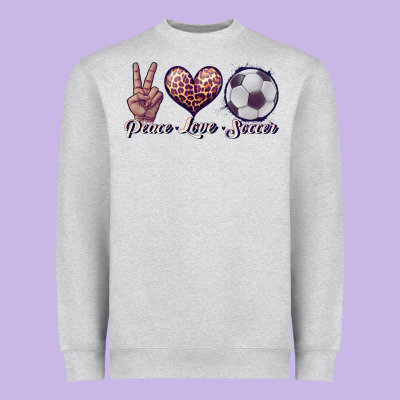Peace Love Soccer Heavyweight Sweatshirt Designed By Jahusdesignshop