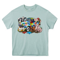 Arona Autism truck with farm animals Heavy Core Tee - CowGirlArtShop