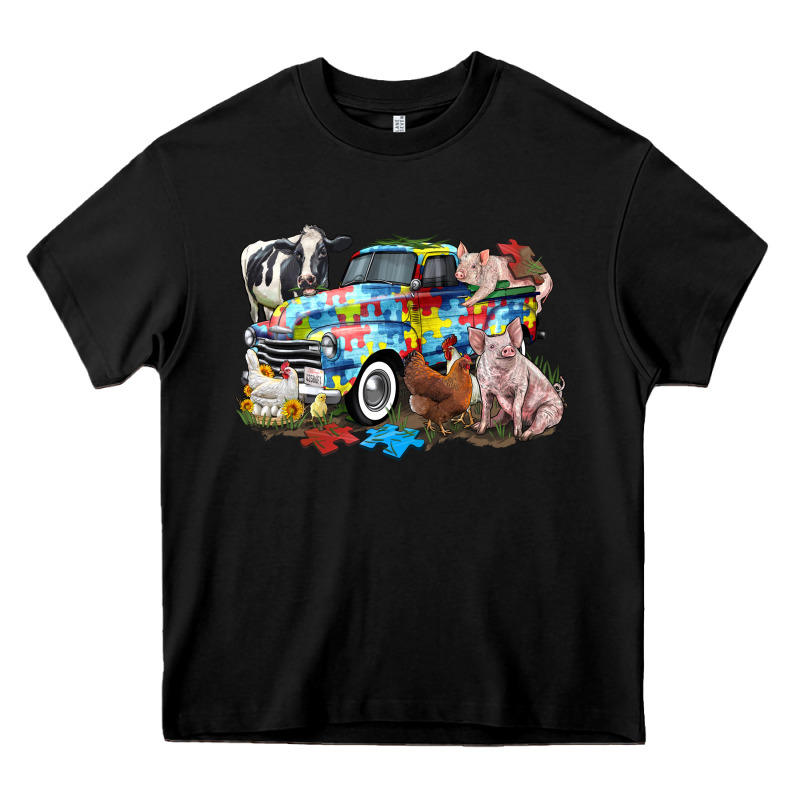 Autism Truck With Farm Animals Heavy Core Tee by CowGirlArtShop | Teevron
