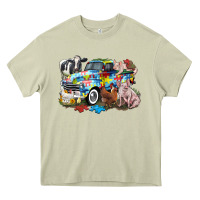 Mossy Autism truck with farm animals Heavy Core Tee - CowGirlArtShop