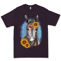 Plum Sunflower Donkey Premium Tee - RanaPortraitStore