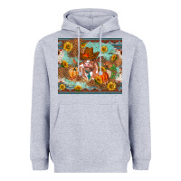 Heather Grey Fall heifer cow Heavyweight Hoodie - RanaPortraitStore