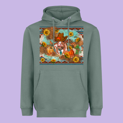 Fall Heifer Cow Heavyweight Hoodie Designed By Ranaportraitstore
