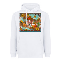 White Fall heifer cow Heavyweight Hoodie - RanaPortraitStore