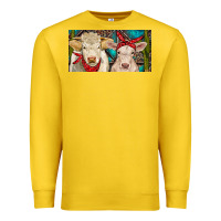 Lemon Charolais bull and calf Premium Sweatshirt - RanaPortraitStore