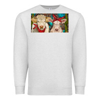 Oatmeal Heather Charolais bull and calf Premium Sweatshirt - RanaPortraitStore