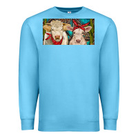 Ocean Blue Charolais bull and calf Premium Sweatshirt - RanaPortraitStore