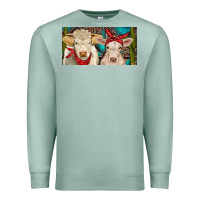 Seafoam Charolais bull and calf Premium Sweatshirt - RanaPortraitStore