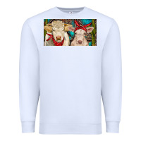 White Charolais bull and calf Premium Sweatshirt - RanaPortraitStore