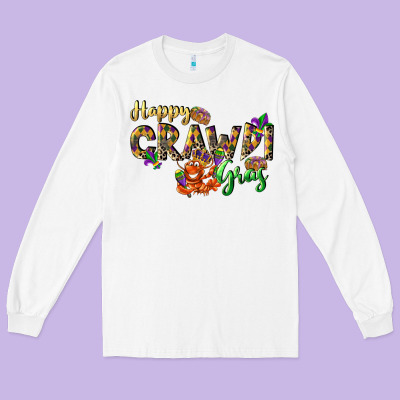 Happy Crawdi Gras Long Sleeve Tee Designed By Lillyallendesigns