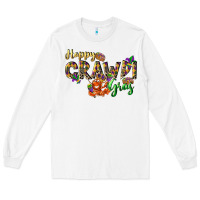 White Happy crawdi Gras Long Sleeve Tee - LillyAllenDesigns