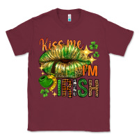 Burgundy St. Patrick's Kiss me I'm Irish with lip Classic Tee - HowdyJamesFarm