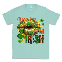 Seafoam St. Patrick's Kiss me I'm Irish with lip Classic Tee - HowdyJamesFarm