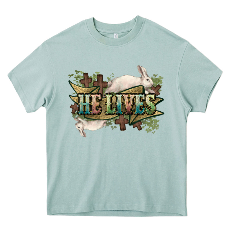 He Lives Easter Day Heavy Core Tee by HowdyJamesFarm | Teevron