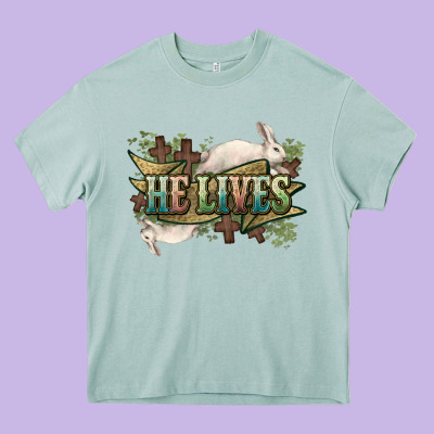 He Lives Easter Day Heavy Core Tee Designed By Howdyjamesfarm
