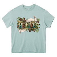 Arona He lives Easter Day Heavy Core Tee - HowdyJamesFarm