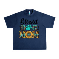 Navy Blessed dog mom Urban Heavy Tee - RanaPortraitStore
