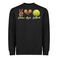 Black peace love softball Heavyweight Sweatshirt - JahusDesignShop