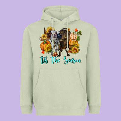 Tis The Season Cows Heavyweight Hoodie Designed By Ranaportraitstore