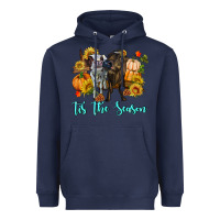 Navy Tis The Season Cows Heavyweight Hoodie - RanaPortraitStore