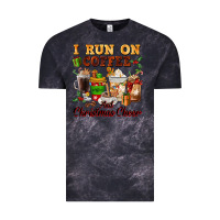 Cloud Black i run on coffee and christmas cheer Vintage Tee - FaDigitalArtStudio