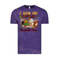 Cloud Purple i run on coffee and christmas cheer Vintage Tee - FaDigitalArtStudio