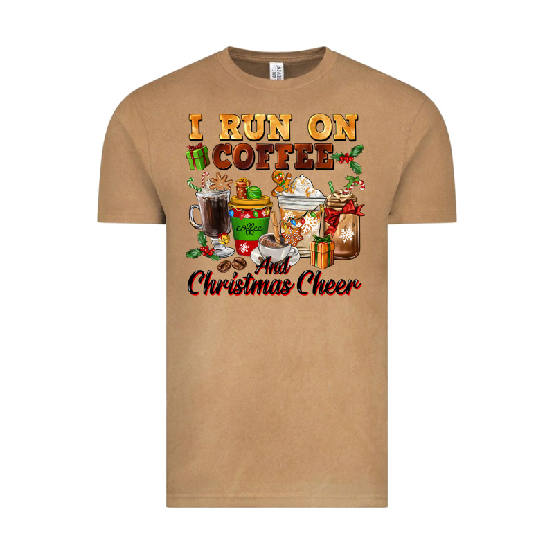 I Run On Coffee And Christmas Cheer Vintage Tee by FaDigitalArtStudio | Teevron