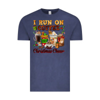 Vintage Denim i run on coffee and christmas cheer Vintage Tee - FaDigitalArtStudio