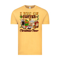 Vintage Mustard i run on coffee and christmas cheer Vintage Tee - FaDigitalArtStudio