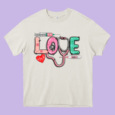 Love Nursing Heavy Core Tee Designed By Cowgirlartshop