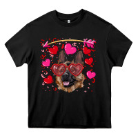 Black valentine's german shepherd Heavy Core Tee - RanaPortraitStore